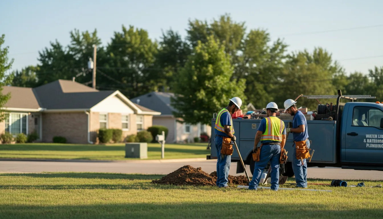 Residential water line and bathroom plumbing service in Buhler, KS